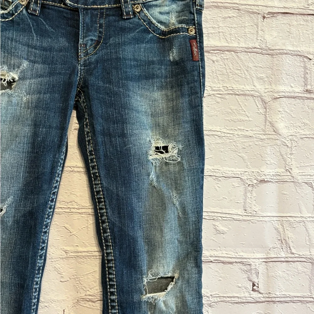 Silver Distressed Tuesday Jeans in Bootcut - Picture 3 of 14